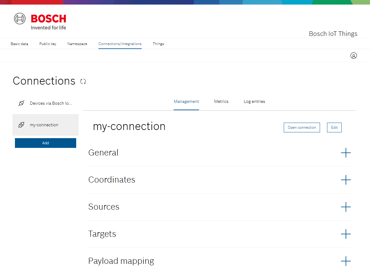 Things UI to manage yourconnections